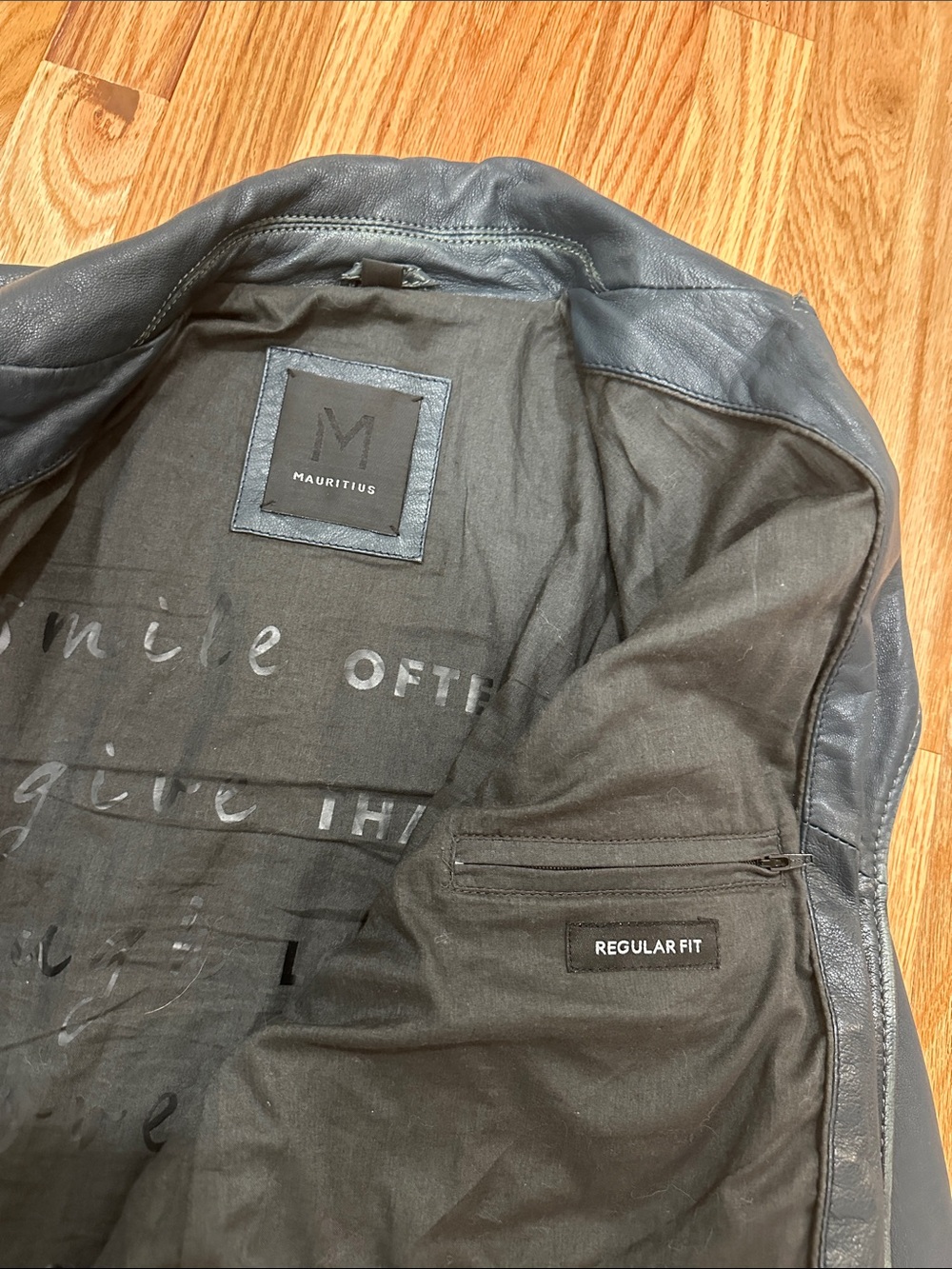 Mauritius “blue” Leather Moto Jacket with Silver Hardware - Picture 4 of 4